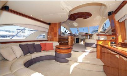 Azimut 55 for chskippered charter in Cyprus - spacious salon