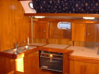 Alfa Yachts - A roomy and workable galley with plenty of storage space