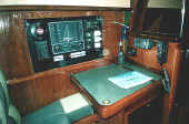 The interior - the chart table - navigation station.